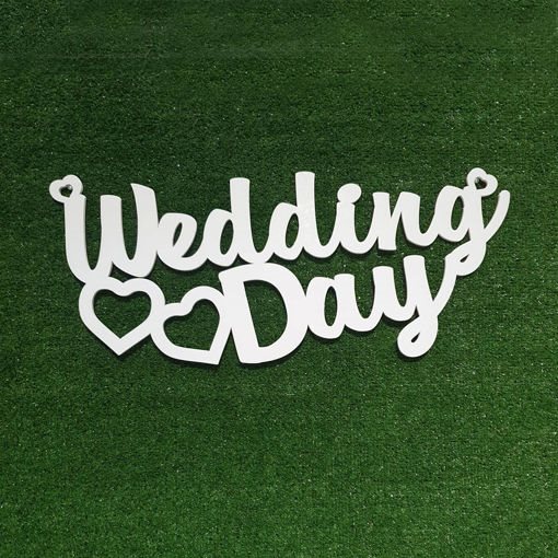 Scritta in Legno per Parete "Wedding Day"