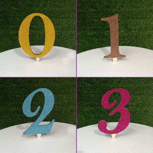 Laserizzami Incisione Taglio Laser | Cake Topper in Legno con numeri colorati