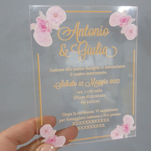 Inviti in Plexiglass con stampa personalizzata