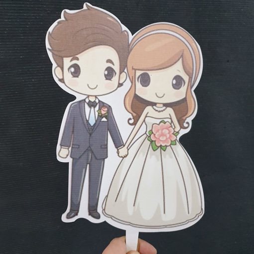 Laserizzami Incisione Taglio Laser | Cake Topper in Legno Sposo e Sposa con stampa UV