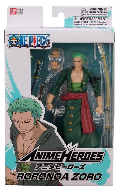 One Piece Roronoa Zoro Figure 17cm PVC Bandai Anime Heroes