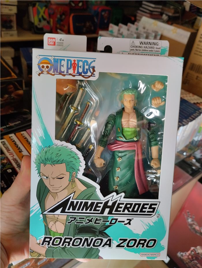 One Piece Roronoa Zoro Figure 17cm PVC Bandai Anime Heroes