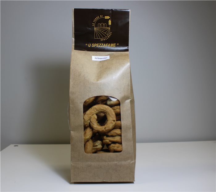 "U spezzafame" taralli di semola rimacinata di grano duro con semi di finocchio