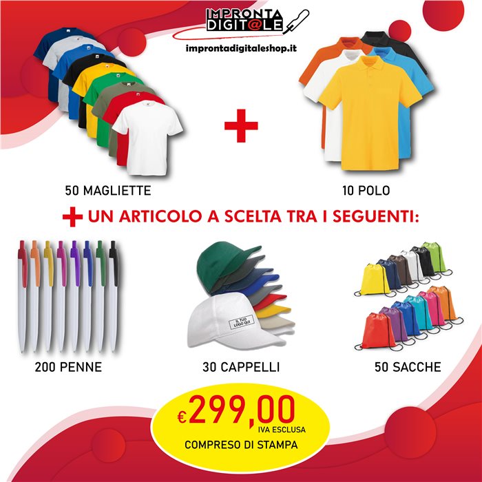 Impronta Digitale | PROMO 50 TSHIRT, 10 POLO E UN ARTICOLO A SCELTA