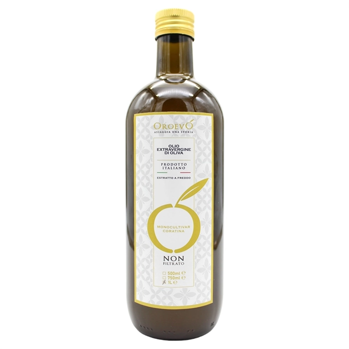 Olio extravergine di oliva non filtrato in vetro