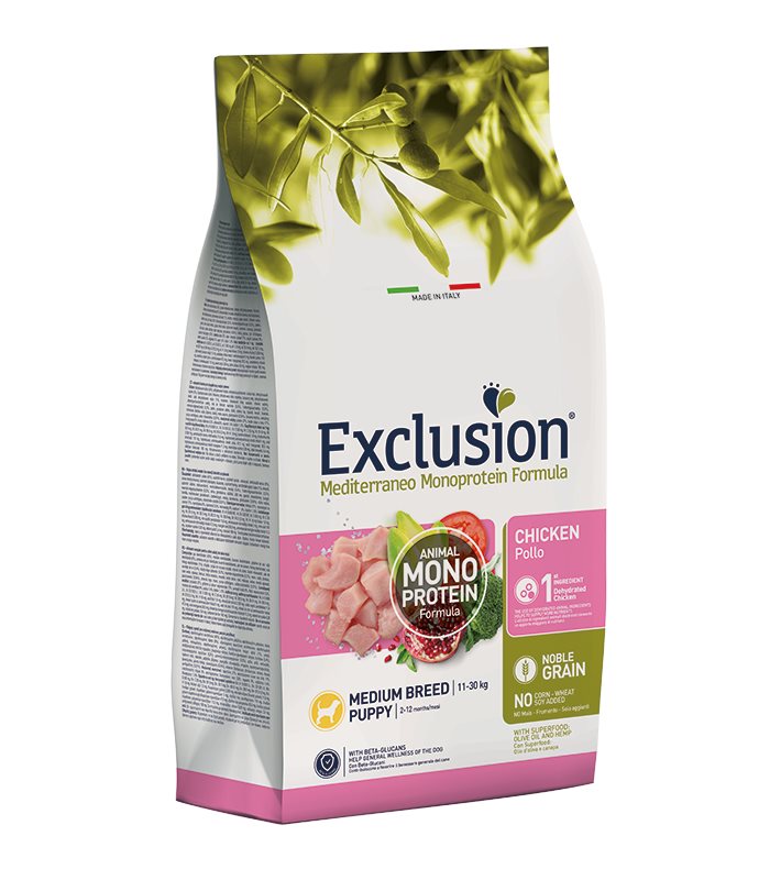 Exclusion mediterraneo cane puppy medium breed pollo 3 kg