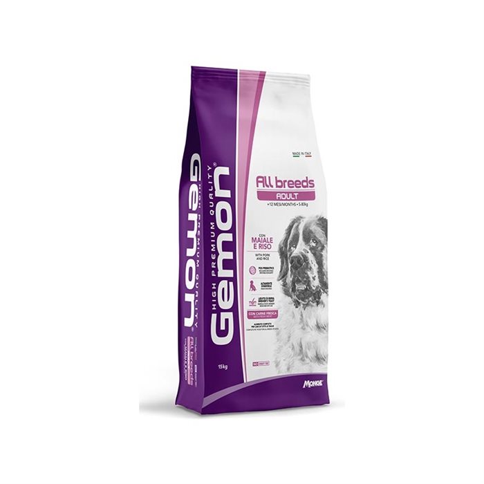 Gemon cane adult all breeds Maiale e riso 15 kg
