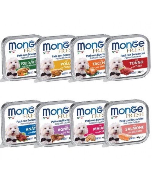 MONGE FRESH Patè Cane 100 gr - OFFERTA 10 vaschette+ 1 omaggio