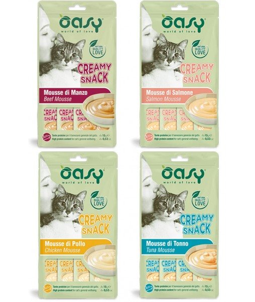 Oasy gatto creamy snack 4x15 gr- VARI GUSTI