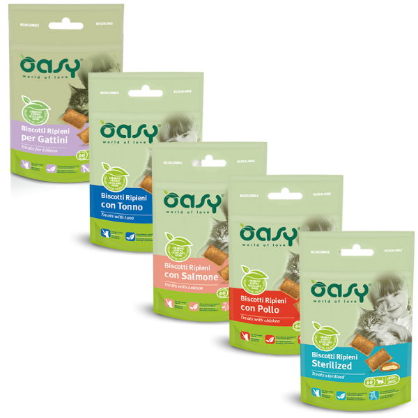 Oasy Cat Biscotti Ripieni 60 gr- VARI GUSTI
