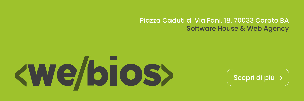 Annuncio pubblicitario di WeBios Software House